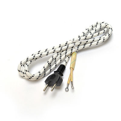 2 Pin Prong Eu Cable Power Supply Cord for Electric Steam Iron VDE/SNI/KC 2 Round Pin Plug and Closed End Crimp Terminal
