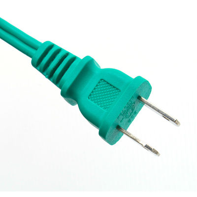 Green 2 Pin Laptop Plug Power Cord Extension Cord with Insulation Protection Rated Voltage 125V