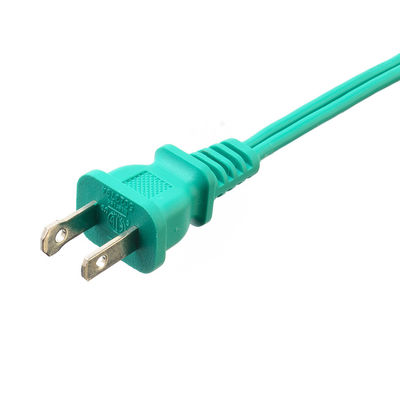 Green 2 Pin Laptop Plug Power Cord Extension Cord with Insulation Protection Rated Voltage 125V