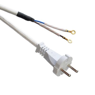 10A/250V PSE 2Pin Plug Power Cord 4.8mm Terminal White SNI с долговечной кислородной свободной обнаженной нитью меди