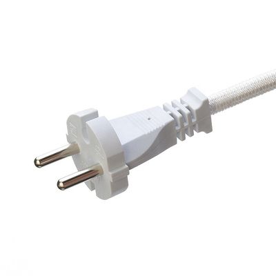 10A/250V PSE 2Pin Plug Power Cord 4.8mm Terminal White SNI с долговечной кислородной свободной обнаженной нитью меди
