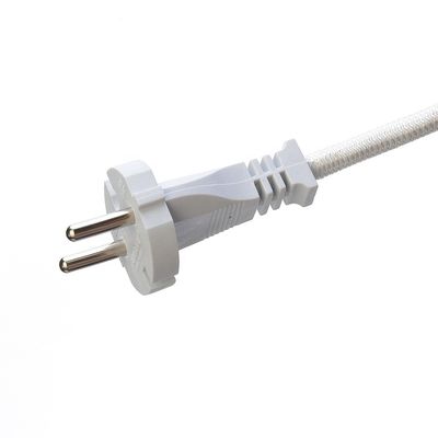 10A/250V PSE 2Pin Plug Power Cord 4.8mm Terminal White SNI с долговечной кислородной свободной обнаженной нитью меди
