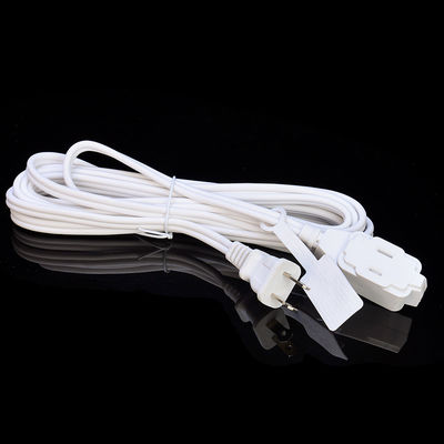 2X16AWG White 2 Pin Home Microwave Oven Plug Electrical Cord Extension Cords for 125V Rated Voltage and PVC Jacket Material