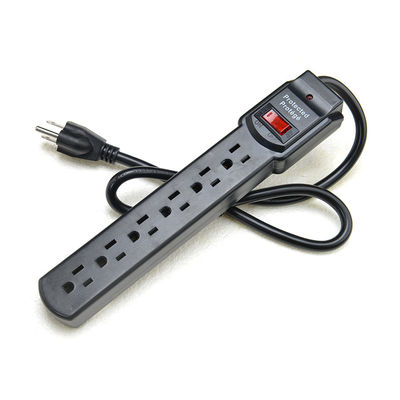 Customized Male End Type NEMA 5-15P Portable 6 Outlet Surge Protector American Standard ETL Power Strip for Home Appliances