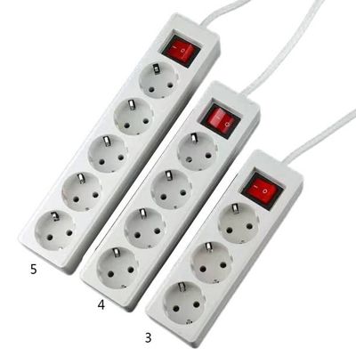 Стандарт ЕС 3-стороннее расширение линии питания с переключателем 3x1.5 мм2 кабель 1 метр настроить розетку заземление стандартное заземление