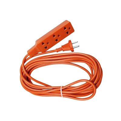 Oxygen Free Bared Stranded Copper Conductor Material Surge Protector Power Strip Orange Euro 2 Round Pin Plug SJT 2/16AWG