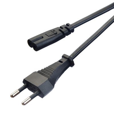 Коммерческая прямая 2.5A 2 штифтов вставка электропроводки черный котлованный вставка с IEC60320 C7 соединителем VDE электропровод