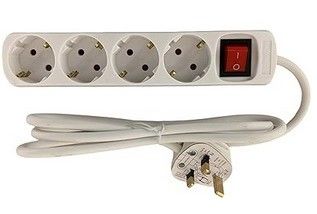 Стандартная линия питания ЕС с 4 розетками, защищающими от перенапряжения переключатель USB A выходной порт H05VV-F 3x1.25MM2 кабель и британский 3-принтовый розетка