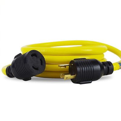 3X16/14/12AWG PVC Inter Locking Series 20 Amp Heavy Duty Nema Kit L5-30p to 5-15p and 5-30r Plug Receptacle Extension Cord