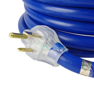 Внешний двор Партия 125V 15A NEMA 6-50P/R Тяжелая 1/3/5/6/20FT 50M освещенный конец Синий мульти-Rv кабель расширения электропровод