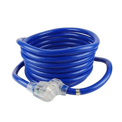 Внешний двор Партия 125V 15A NEMA 6-50P/R Тяжелая 1/3/5/6/20FT 50M освещенный конец Синий мульти-Rv кабель расширения электропровод