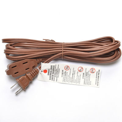 18AWG ETL Pararell Wire AC Power Cord с переключателем и розеткой Расширение кабеля Коричневый ETL Стандартный PVC Jacket USA 2 Prong