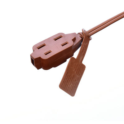 18AWG ETL Pararell Wire AC Power Cord с переключателем и розеткой Расширение кабеля Коричневый ETL Стандартный PVC Jacket USA 2 Prong