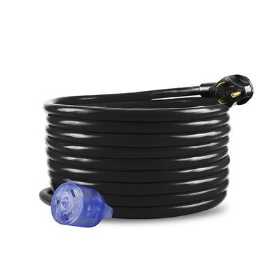 30Ампер тяжелый RV расширение шнур 10 AWG ETL перечисленный 50ft TT-30P к TT-30R с светодиодным индикатором и легко разблокировать дизайн