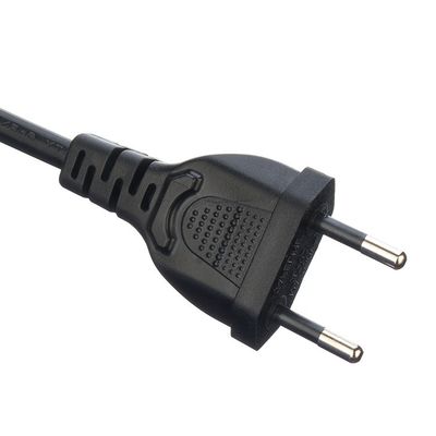 Oxygen Free Bared Stranded Copper Conductor Material 2.5A Brazil 2 Round Pin Plug Power Cords for Household Appliances