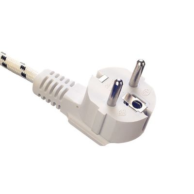 Insulation of PVC/Rubber VDE Standard 16A/250V Power Cord Extension Cord for Household Appliances 3 Prong Cotton Braided AC Cord