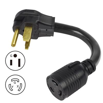 1/1.5 FT Nema 30Amp L6-30R Закрытие генератора до 50Amp 6-50P Сварщик адаптер с тяжелой нагрузкой STW 6/8/10 AWG расширитель