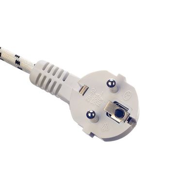 Insulation of PVC/Rubber VDE Standard 16A/250V Power Cord Extension Cord for Household Appliances 3 Prong Cotton Braided AC Cord
