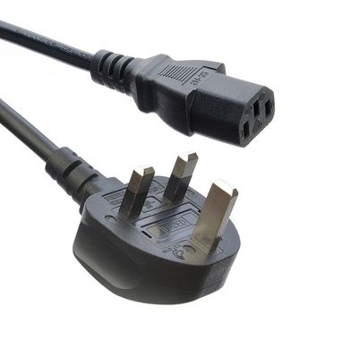 Сеть SDK Великобритания BS Standard C5 C19 соединитель 3 штифта линии свинцовой полосы провода электропровода 3 штифта AC кабеля питания IEC кабель черный