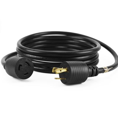 Сверточный замок L6-20P 20AMP Подключение к NEMA 6-20R или 6-15R Приемник ETL Перечисленный 3FT расширительный кабель Адаптерный шнур для генераторов