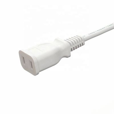 White Power Cords Extension Cords JET 2 Pin Female Connector 1.5M Length Japan PSE Standard 2Pin Waterproof for Laptop