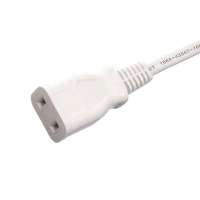 White Power Cords Extension Cords JET 2 Pin Female Connector 1.5M Length Japan PSE Standard 2Pin Waterproof for Laptop