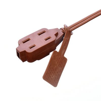 ETL 3 выходной коричневый многоразовый выходной SPT-2 14 Gauge 6FT 12FT 2 Prong Extension Cord Power Strip с крышкой предохранителя