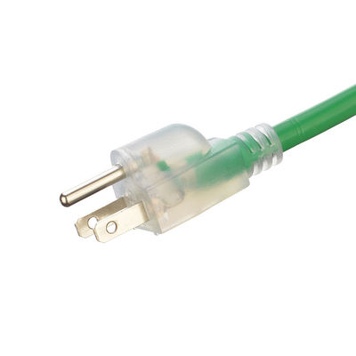 ETL 12/3 AWG Customized Pure Copper Extension Cord with Light for Yard Festival PVC Jacket Material and NEMA Female End Type