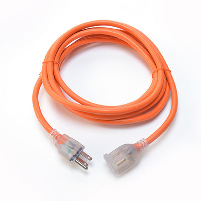 12 Gauge NEMA5-15 Extension Cord ETL Approved 12/3 SJTW Heavy Duty 3 Prong Orange PVC Copper NEMA 5-15R 14AWG Cable 10FT