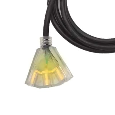 Plug 3pin and NEMA Female End Type for Outdoor 3 Prong 13 Amp 12/3 SJTW Multiple Black Extension Cord With Light