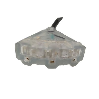 20A/250V SJTW Heavy Duty Black Extension Cable с тремя концами и поддержкой наружного освещения