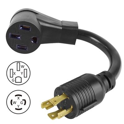 30 ампер генератор впускной ящик NEMA L14-30P Twist Lock вставка в 14-50R адаптер с SJTOW расширения кабеля в настраиваемом синем