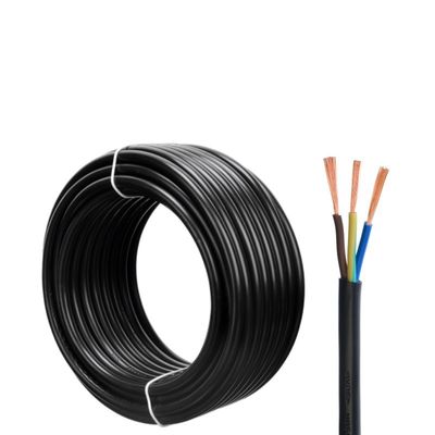 300/500V H05VV F 3G0.75mm2 3 ядра натянутые голые медные заземленные провода ПВХ изоляционный электрический кабель для строительных проектов